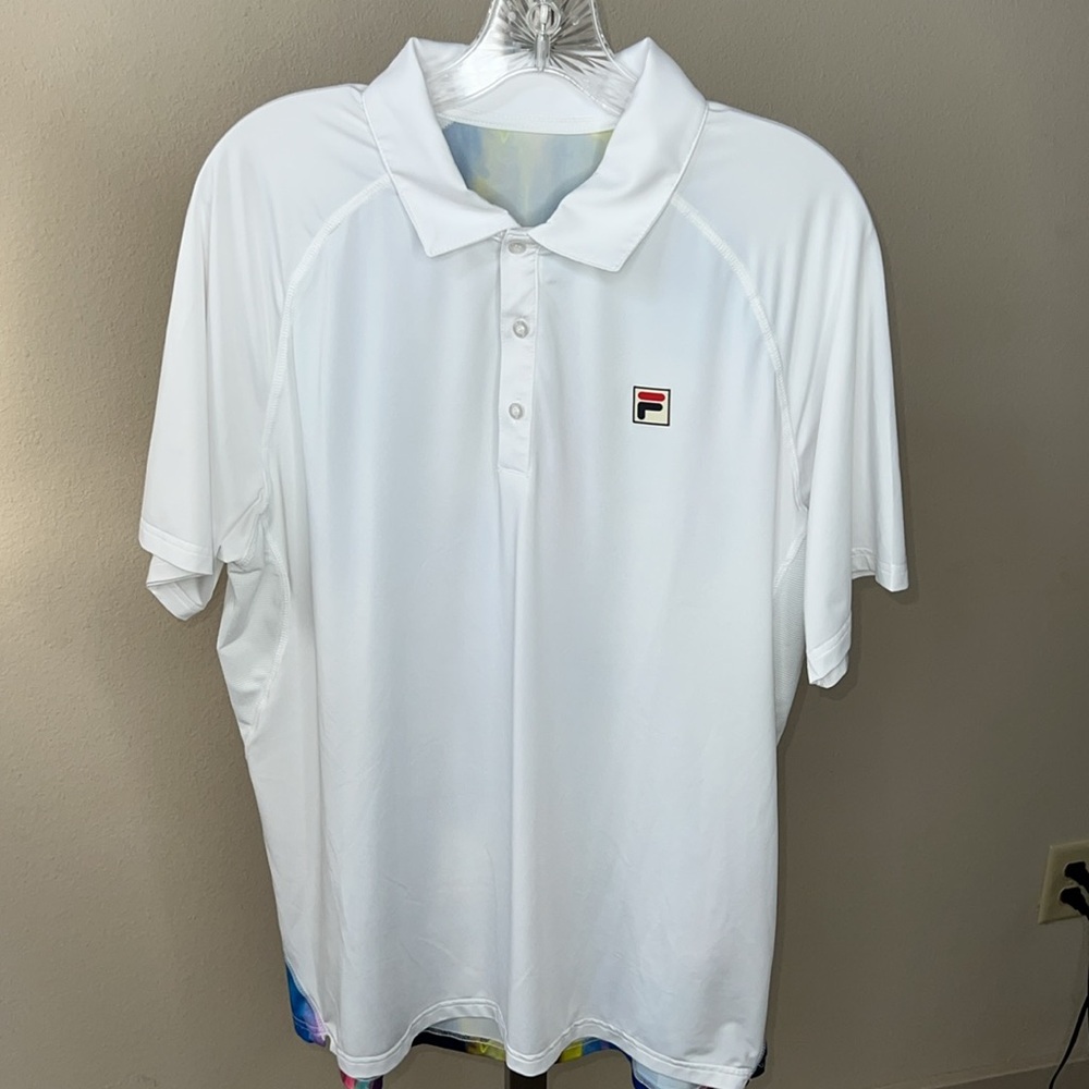 EUC Fila Fast Galaxy Printed Tennis Polo Men’s Size Large